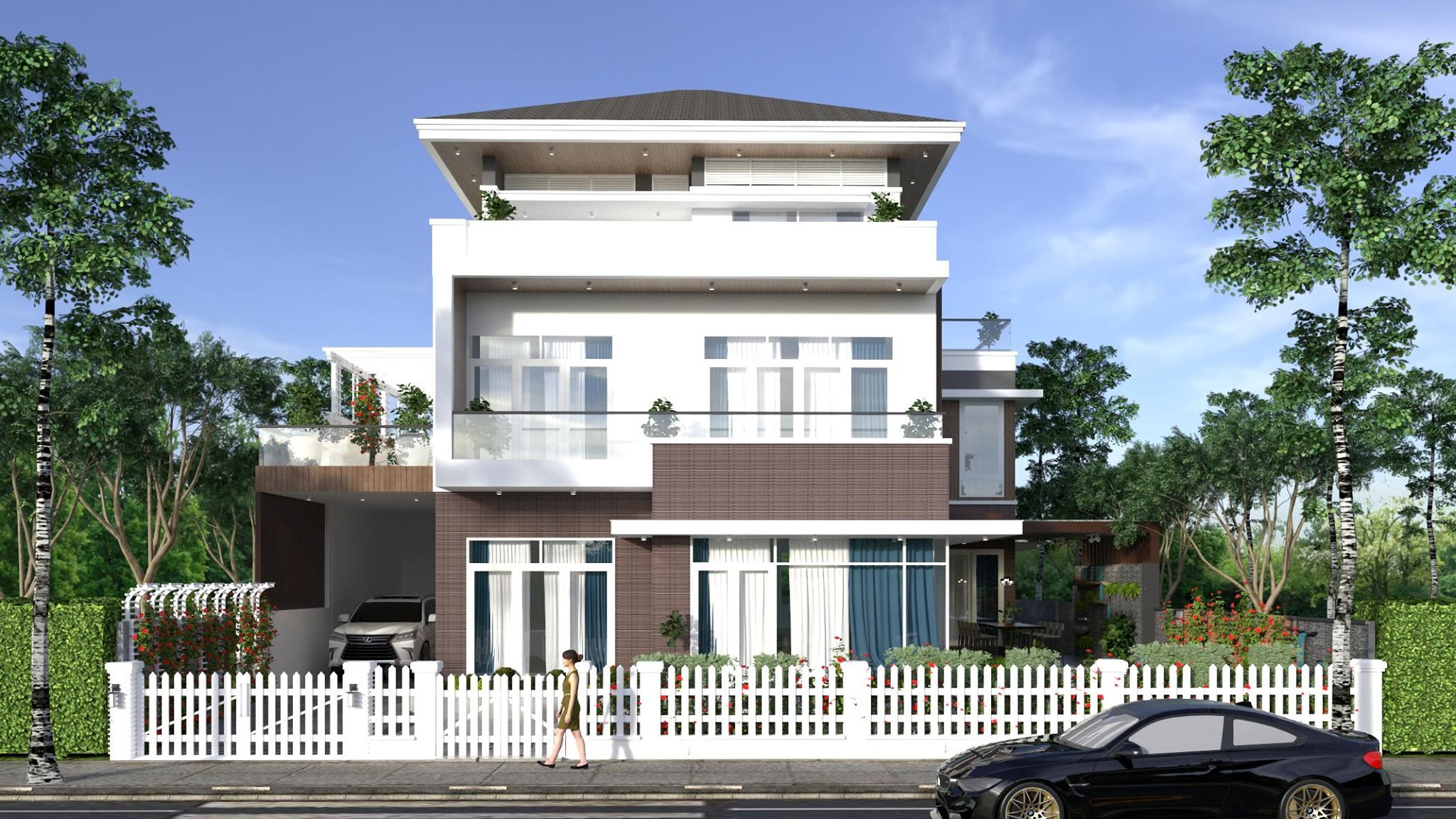 Biệt thự mái thái 3 tầng - Hòa Phú, Bình Dương